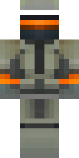 a battle-worn pilot in orange plating with scorch marks