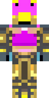 a piglin brute in gold armor with a snout and tusks