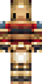 a gladiator in bronze arm guards and a red-plumed helmet