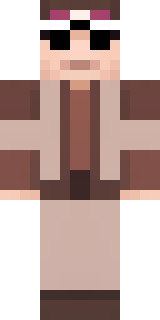 a friendly villager librarian in brown robes with glasses