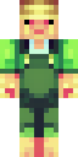 a farmer villager in a straw hat with a green apron