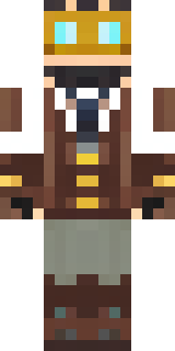 a steampunk inventor in a brown leather coat and brass goggles