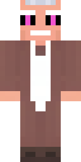 a friendly villager librarian in brown robes with glasses