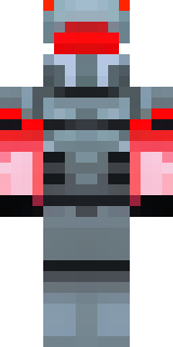 a chrome-armed enforcer in dark tactical gear with red optics
