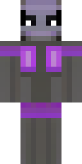 an enderman-inspired figure, tall and black with purple eyes