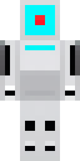 a sleek white service robot with a single cyan sensor