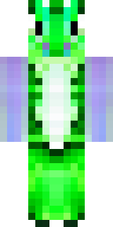 a dragon hybrid with green scales, horns and a spined tail