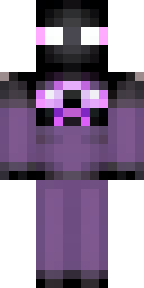 an enderman-inspired figure, tall and black with purple eyes
