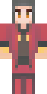 a fire mage in crimson robes with burning orange sleeves