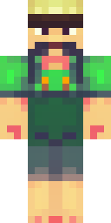 a farmer villager in a straw hat with a green apron