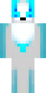 a snow fox spirit in white fur with blue markings