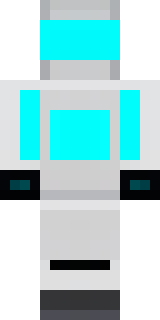 a sleek white service robot with a single cyan sensor