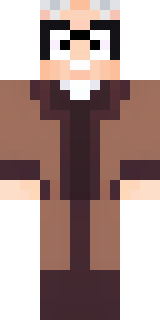 a friendly villager librarian in brown robes with glasses