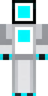 a sleek white service robot with a single cyan sensor