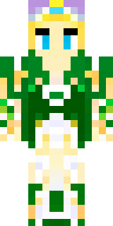 a queen in a flowing emerald gown with a silver tiara