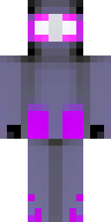 an enderman-inspired figure, tall and black with purple eyes