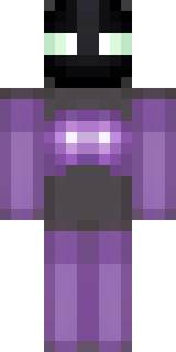 an enderman-inspired figure, tall and black with purple eyes