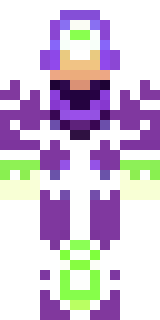 an arcane sorcerer in purple robes with glowing runes