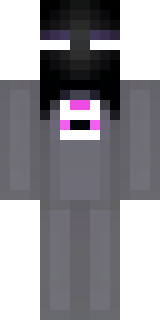 an enderman-inspired figure, tall and black with purple eyes