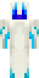 a snow fox spirit in white fur with blue markings