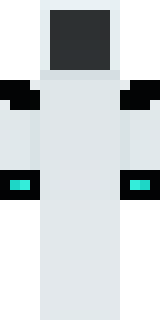 a sleek white service robot with a single cyan sensor