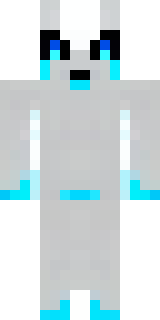 a snow fox spirit in white fur with blue markings
