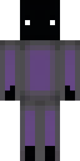 an enderman-inspired figure, tall and black with purple eyes