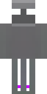 an enderman-inspired figure, tall and black with purple eyes