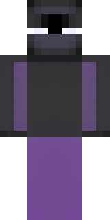 an enderman-inspired figure, tall and black with purple eyes