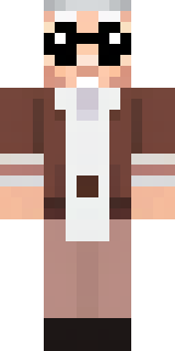 a friendly villager librarian in brown robes with glasses
