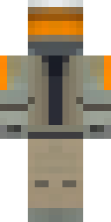 a battle-worn pilot in orange plating with scorch marks