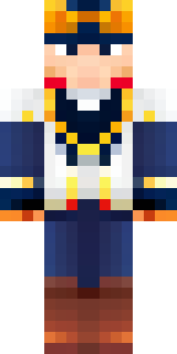 an airship captain in a navy coat with copper gadgets
