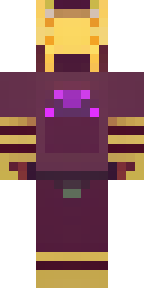 a nether hunter in crimson hide with glowing gold trim