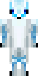 a snow fox spirit in white fur with blue markings