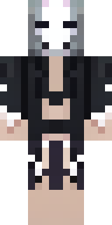 a necromancer in tattered black robes with a bone mask