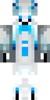a snow fox spirit in white fur with blue markings