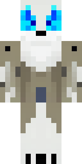 a snow fox spirit in white fur with blue markings