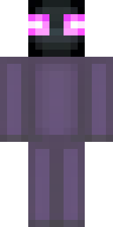 an enderman-inspired figure, tall and black with purple eyes