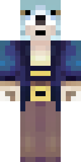 a ghostly pirate with pale skin and a tattered blue coat