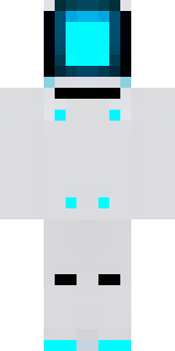 a sleek white service robot with a single cyan sensor