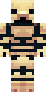 a piglin brute in gold armor with a snout and tusks