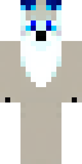 a snow fox spirit in white fur with blue markings