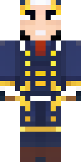 an airship captain in a navy coat with copper gadgets