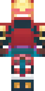 a samurai in red lacquered armor with a horned helmet