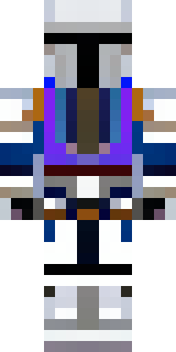 a knight in polished silver plate armor with a blue tabard