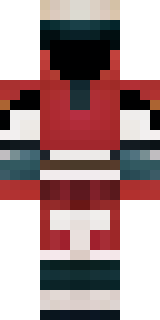 a samurai in red lacquered armor with a horned helmet