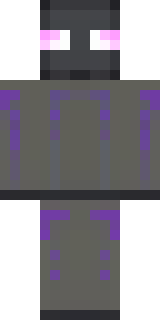 an enderman-inspired figure, tall and black with purple eyes