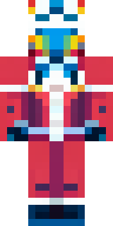 a masked hero in a sleek red and blue suit with a chest emblem