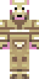 a piglin brute in gold armor with a snout and tusks