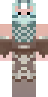 a frost viking in white furs and a horned helm